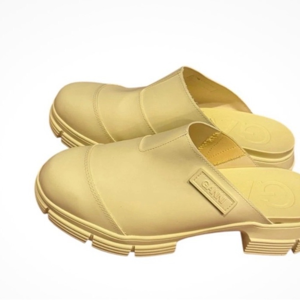 Ganni Unisex Platform Mule Clogs Pale Banana New with Dust Bag - Picture 9 of 11